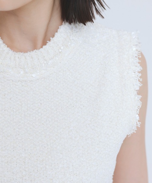 anuans（アニュアンス） ワンピース フラッグヤーンツイードニット