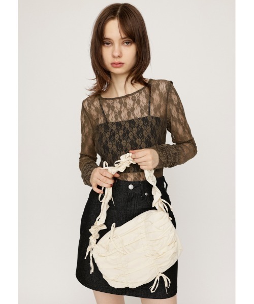 ☆JILLSTUART☆ ナイロン リボン Shirring Point クロスバッグ クロスJハンドルバッグ(504699490) | ジル バイ ジル