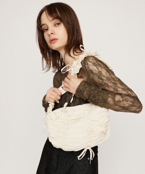 SLY ショルダーバッグ バッグ SHIRRING RIBBON NYLON BAG
