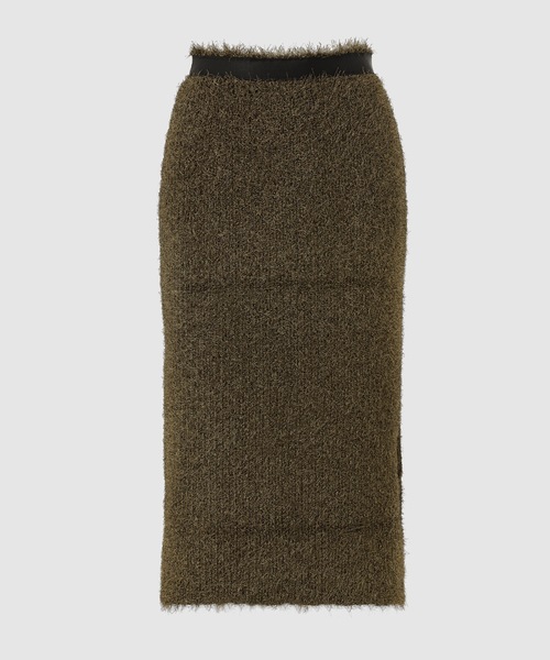 TAN スカート SHIMMERING SHAGGY KNITTED SKIRT : ZOZOTOWN