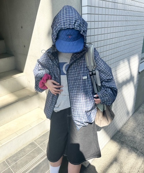 nemne ブルゾン アウター 「keel」チェックナイロンテックブルゾン