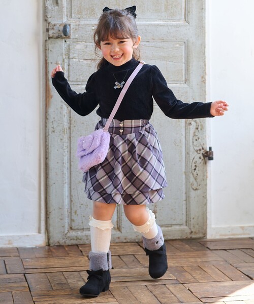 any FAM スカート シャギーチェックスカート キッズ 子供服
