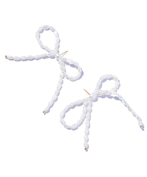 les bon bon bow pearl pierce ボウパールピアス les bonbon ピアス 「les bonbon」bow pearl pierce/ボウ パール