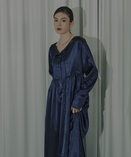 Ezick ワンピース Vintage glow 2way neck シャツドレス