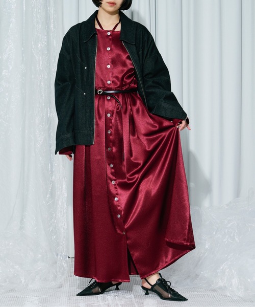 Ezick ワンピース Vintage glow 2way neck シャツドレス