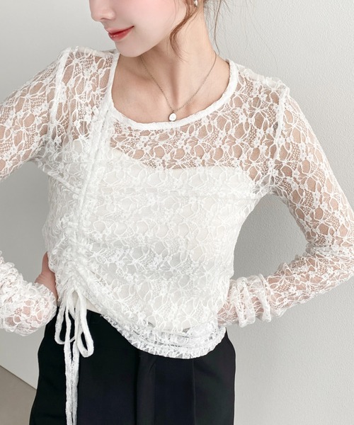 Delyle♡S/S新作.フロントオープンレーストップス Delyle NOIR（デイライルノアール）の「フロントオープンリブレース