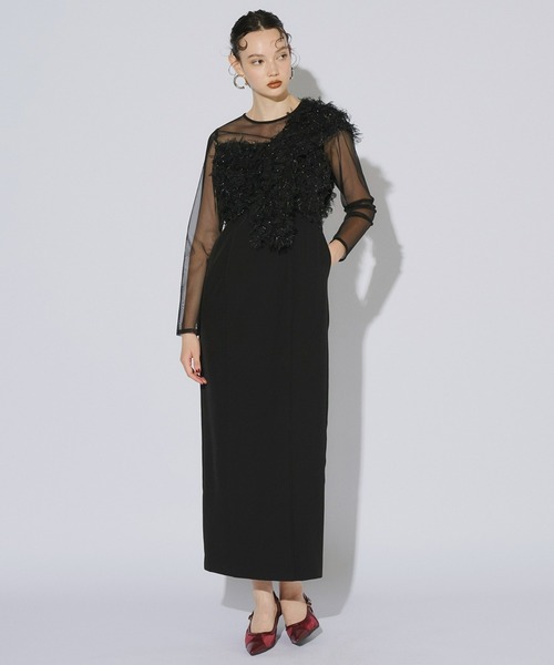 フリンジグリッターノットドレス andresd/アンドレスド/オケージョン ANDRESD ドレス fringe glitter knot dress フリンジグリッター