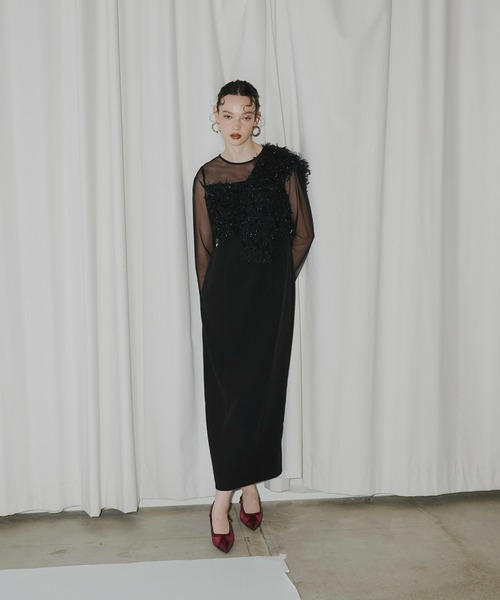 ANDRESD ドレス fringe glitter knot dress フリンジグリッター