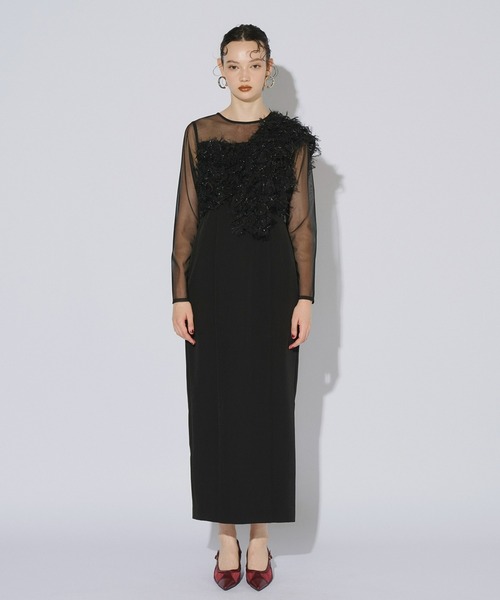 ANDRESD ドレス フリンジグリッターノットドレス / fringe glitter