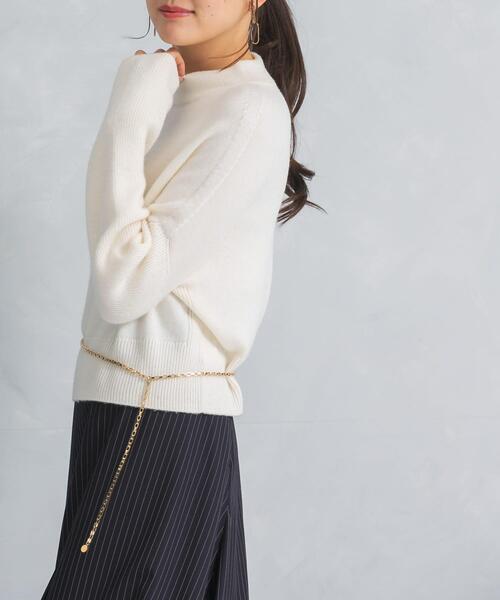 ニット セーター ショートハイネックホールニット レディース