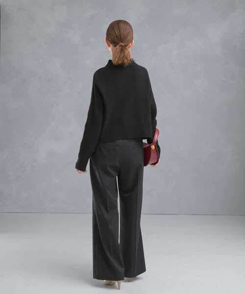 未使用archivio ハイネックレッドニットセーター ニット セーター ショートハイネックホールニット レディース