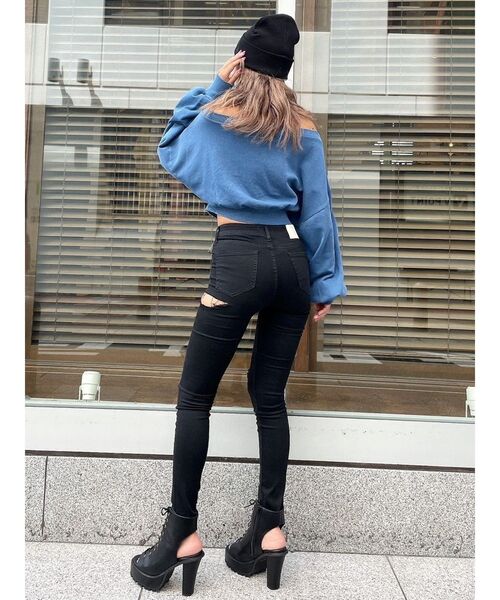 ミドルウエストSIDE RIPPEDスキニーデニムパンツ Amazon | [ジェイダ] デニム パンツ M/W SIDE RIPPEDスキニー