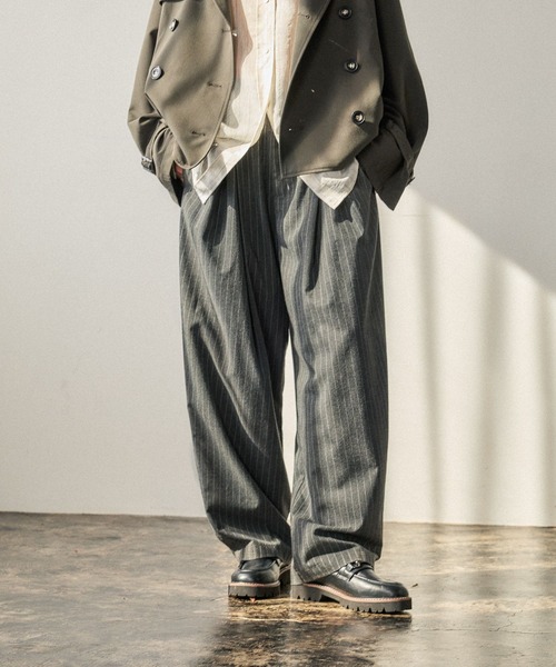 BAYFLOW（ベイフロー） パンツ ストライプバレルパンツ レディース