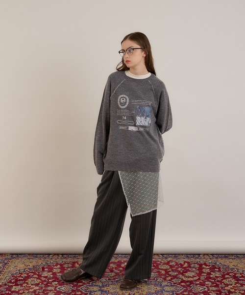 scuffers ニット　新品未使用タグ付き MUHET ニット セーター リンキングプリントニット レディース