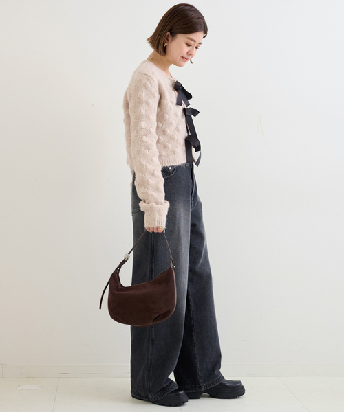 U by SPICK&SPAN｜フロントリボンニットカーディガン | Rakuten