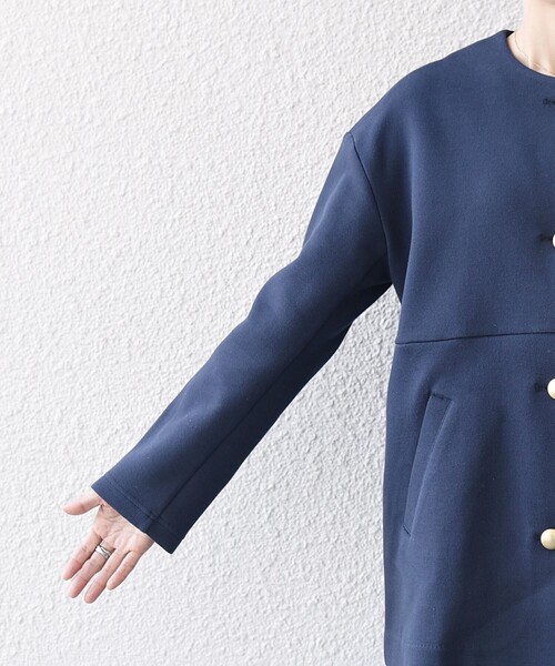 SHIPS any ジャケット ノーカラージャケット any:「洗濯機可能」ダブル