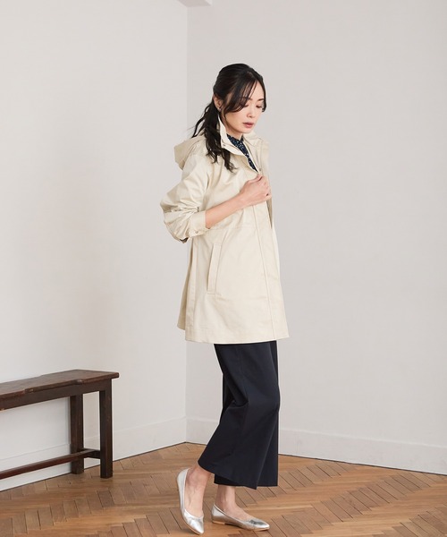 新品未使用　WAAC ストレッチ　撥水性 ホワイトパンツ　春夏秋用 ストレッチナイロンワイドパンツ【接触冷感】 A/C DESIGN BY