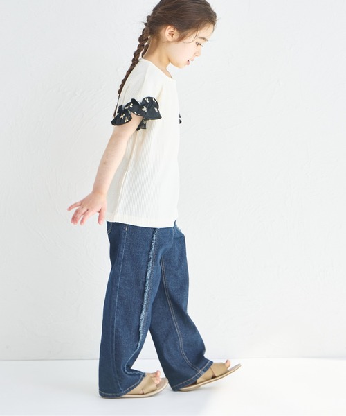 tシャツ 「ふんわりワッフル」「リンクコーデ」袖フリル ガールズTシャツ キッズ 子供服 女の子 | pairmanon | 13