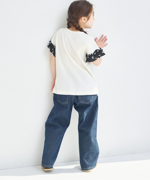 tシャツ 「ふんわりワッフル」「リンクコーデ」袖フリル ガールズTシャツ キッズ 子供服 女の子 | pairmanon | 14