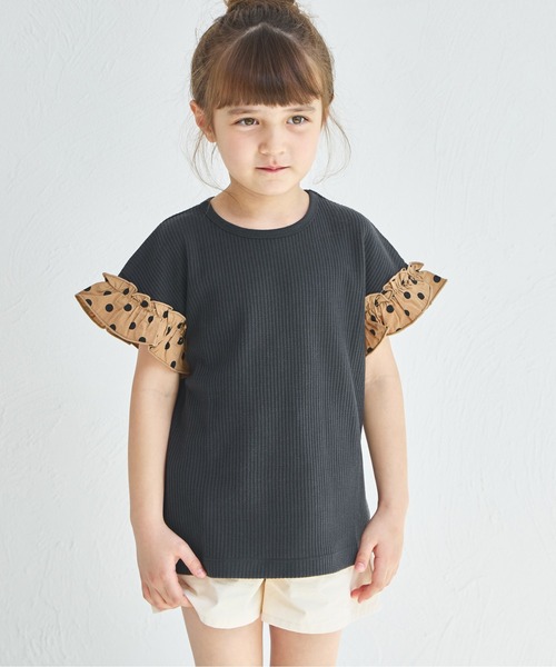 tシャツ 「ふんわりワッフル」「リンクコーデ」袖フリル ガールズTシャツ キッズ 子供服 女の子 | pairmanon | 15