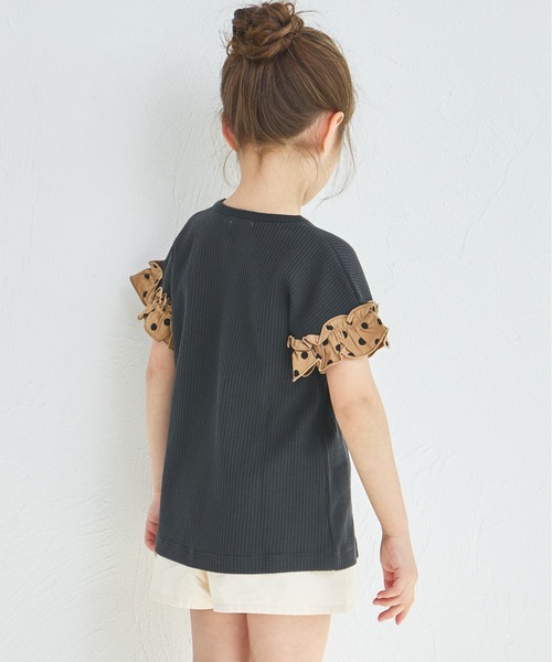 tシャツ 「ふんわりワッフル」「リンクコーデ」袖フリル ガールズTシャツ キッズ 子供服 女の子 | pairmanon | 16