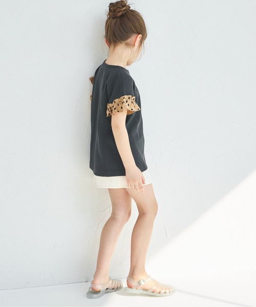 tシャツ 「ふんわりワッフル」「リンクコーデ」袖フリル ガールズTシャツ キッズ 子供服 女の子 | pairmanon | 18