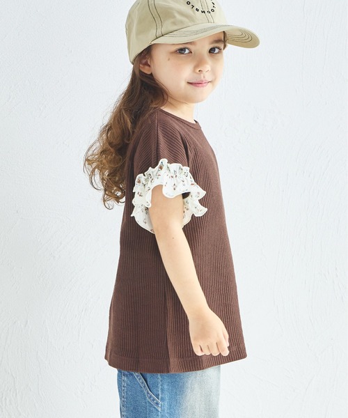 tシャツ 「ふんわりワッフル」「リンクコーデ」袖フリル ガールズTシャツ キッズ 子供服 女の子 | pairmanon | 20