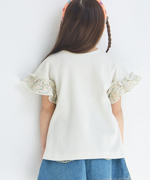 tシャツ 「ふんわりワッフル」「リンクコーデ」袖フリル ガールズTシャツ キッズ 子供服 女の子 | pairmanon | 25