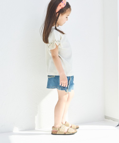 tシャツ 「ふんわりワッフル」「リンクコーデ」袖フリル ガールズTシャツ キッズ 子供服 女の子 | pairmanon | 27