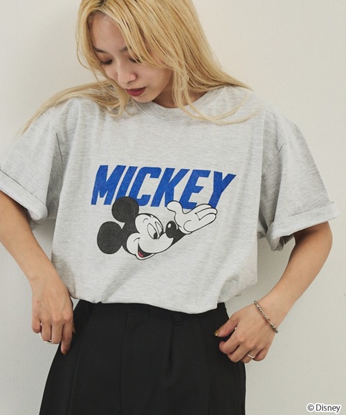 【新品未使用】6 ROKU ロク　MICKEY Tシャツ　ブラック　S ミッキー 6（ロク）の「＜6(ROKU)＞MICKEY/Tシャツ（Tシャツ/カットソー）」 - WEAR