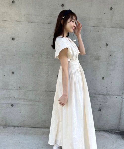 ROSY LUCE（ロージールーチェ） ワンピース ギャザーフレアコットン