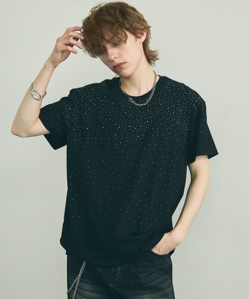 Shoowtime（ショウタイム） tシャツ rhinestone short sleeve t-shirt