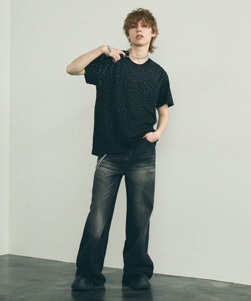 Shoowtime（ショウタイム） tシャツ rhinestone short sleeve t-shirt
