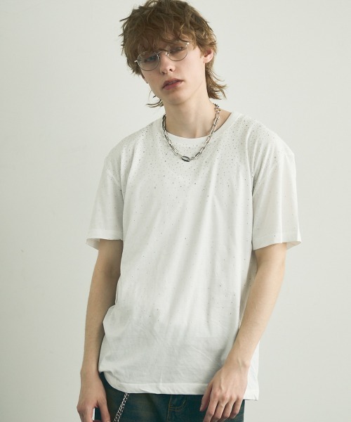 Shoowtime（ショウタイム） tシャツ rhinestone short sleeve t-shirt