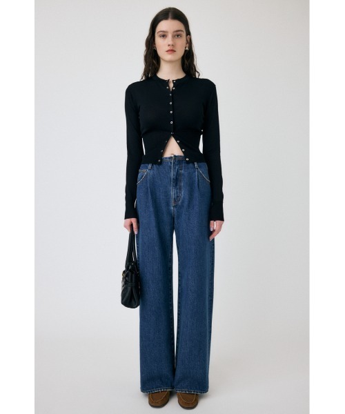 今季完売♡MOUSSY WAIST TUCK カーディガン♡新品未使用タグ付き BLACK BY MOUSSY | cotton knit cardigan (カーディガン ) |SHEL'TTER