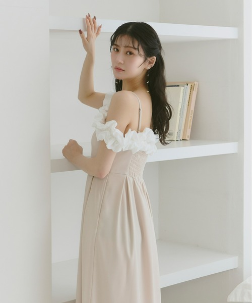 Olu. ドレス 「Kanako×Olu.」ショルダーフリルタックワンピース