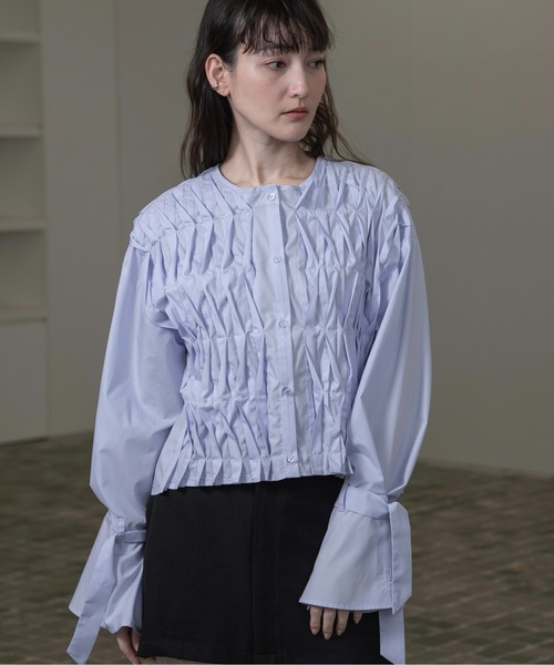lawgy ブラウス シャツ original logo front design shirt