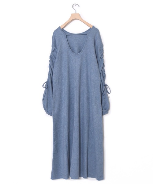 「w closet」 長袖ワンピース FREE ブルー レディース_画像2