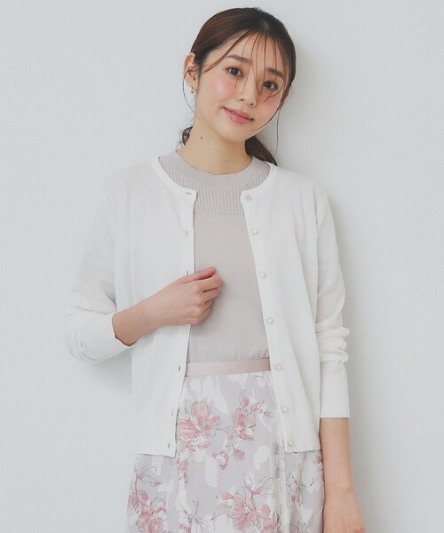 index カーディガン 「7色展開/XS-LLサイズ」ビジューボタン
