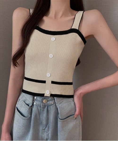 キャミソール フロントボタンニットキャミ : ZOZOTOWN Yahoo!店 - 通販