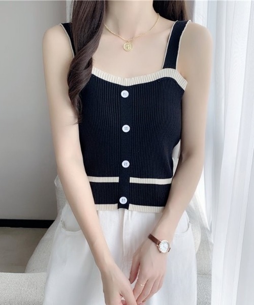 最終値下げ✨FRONT BUTTON ニットキャミ キャミソール フロントボタンニットキャミ : ZOZOTOWN Yahoo!店 - 通販