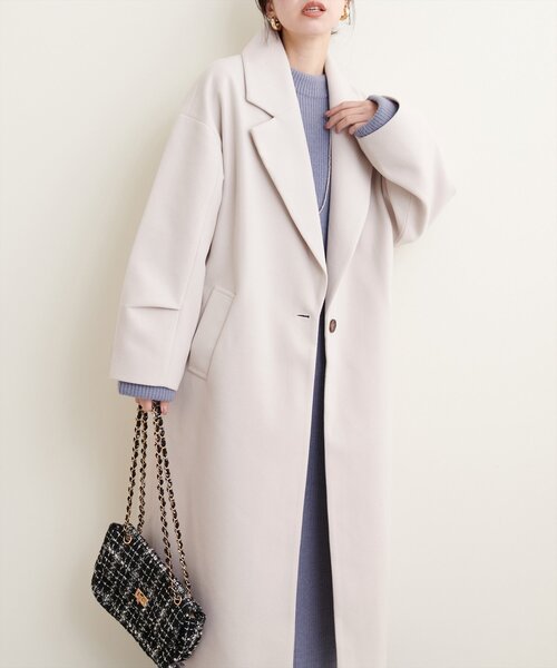 チェスターコート アイボリー natural couture 「natural couture」 チェスターコート FREE