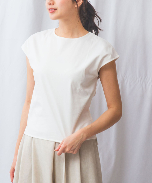 ナラカミーチェ（NARACAMICIE）/【NARACAMICIE】無地ノースリカットソー NARACAMICIE（ナラカミーチェ） tシャツ 「NARACAMICIE」無地ノースリ