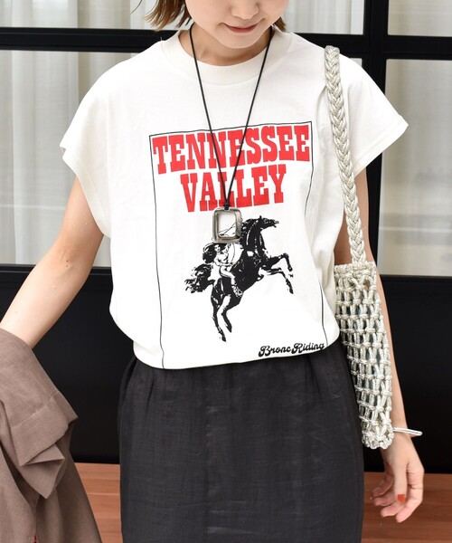 tシャツ 「SHIPS別注」TENNESSEE:フレンチ スリーブ プルオーバー レディース