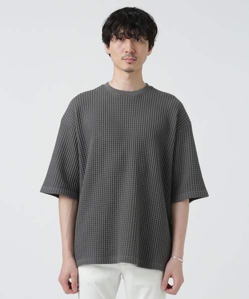 「NANO universe」 半袖Tシャツ L ホワイト メンズ