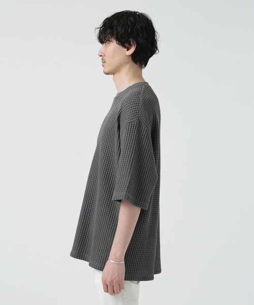 「NANO universe」 半袖Tシャツ L ホワイト メンズ