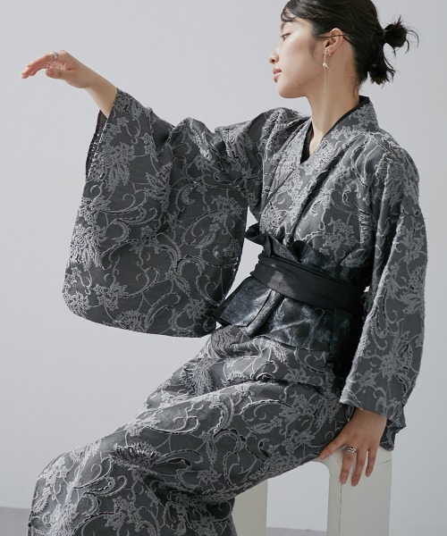 Callarus 浴衣 「浴衣」カットジャカードデザインワンピース浴衣
