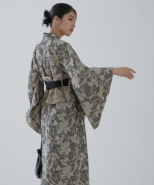 Callarus 浴衣 「浴衣」カットジャカードデザインワンピース浴衣