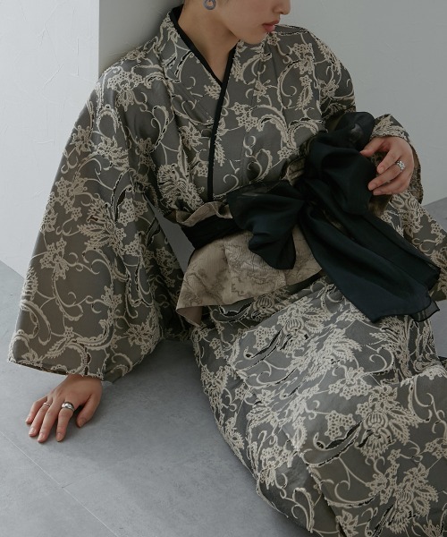 Callarus 浴衣 「浴衣」カットジャカードデザインワンピース浴衣3点