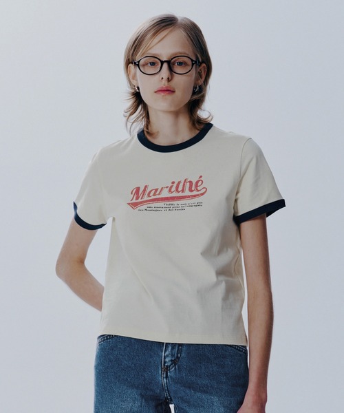 tシャツ W VINTAGE BASEBALL RINGER TEE レディース